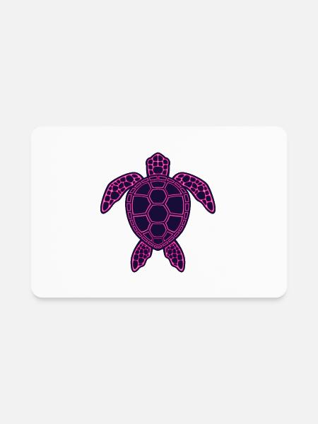 Hot Pink Neon Lava Sea Turtle Design - Rectangle Magnet - white - Front