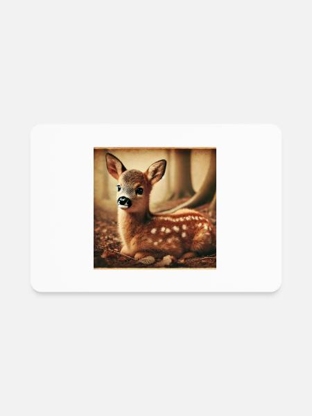 A relative of Bambi - Rectangle Magnet - white - Front