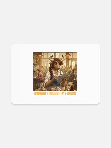 Minotaur's Coffee Break - Rectangle Magnet - white