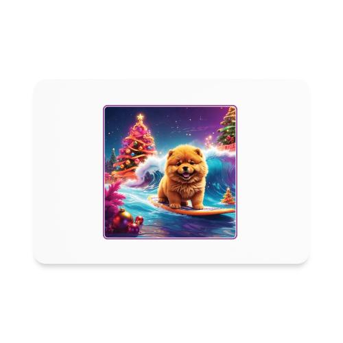 Chow Christmas Surf - Rectangle Magnet