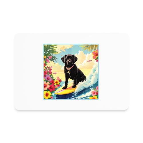 Black Labrador Retriever Surfing - Rectangle Magnet