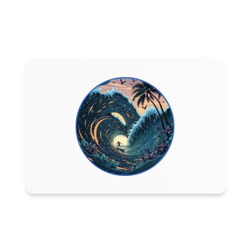 Double Barrel Flower Wave - Rectangle Magnet