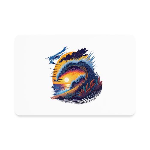 Rainbow Fire Wave - Rectangle Magnet