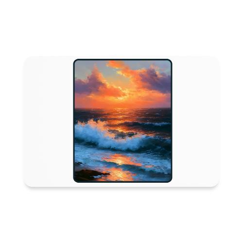 Sunset Storm Waves Oil Painting - Rectangle Magnet