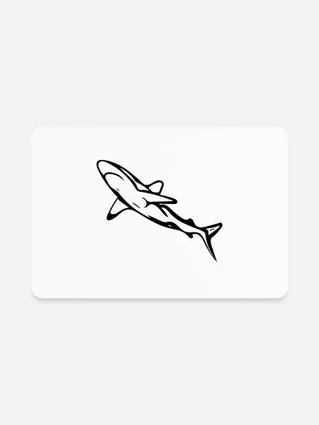 Elegant Sleek Ocean Shark - Rectangle Magnet - white - Front