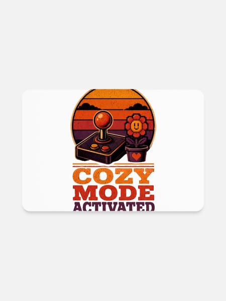 Cozy Mode Activated Retro Arcade - Rectangle Magnet - white - Front
