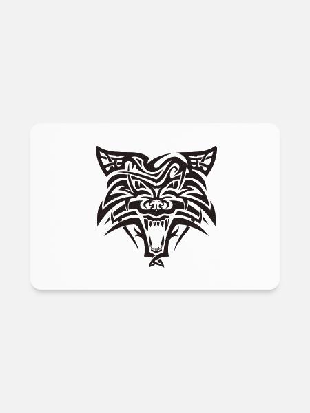 Shape wolf head cool tattoo animal vector image - Rectangle Magnet - white - Front
