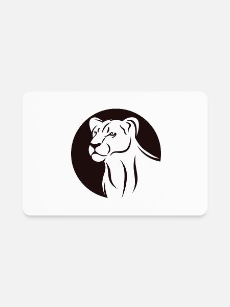 Shape lion animal wildlife cool vector logo image - Rectangle Magnet - white - Front