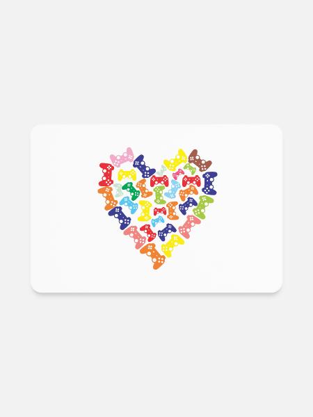 Game Console Heart - Rectangle Magnet - white - Front