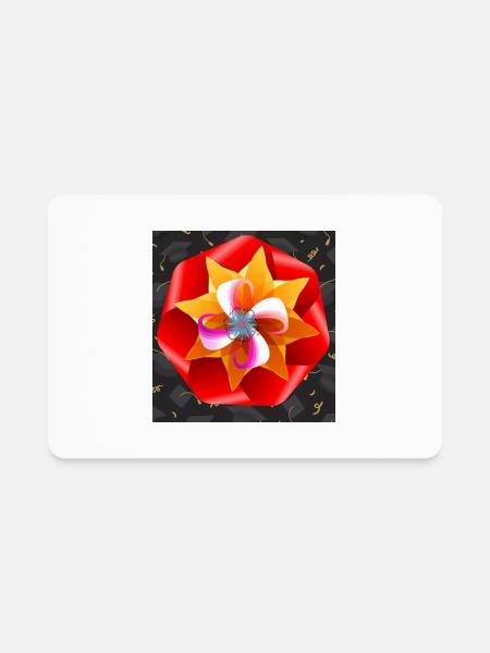 Digital Flower - Rectangle Magnet - white - Front