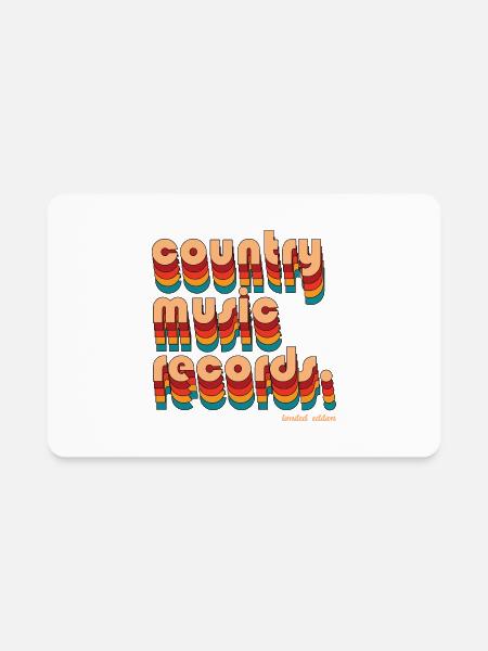 Country Music Records - Rectangle Magnet - white - Front