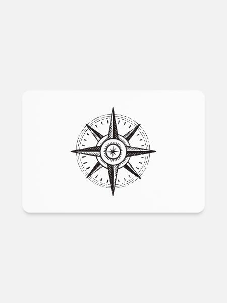 Compass Rose - Rectangle Magnet - white - Front