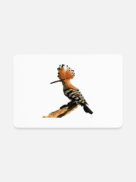 Hoopoe digital art - Rectangle Magnet - white - Front