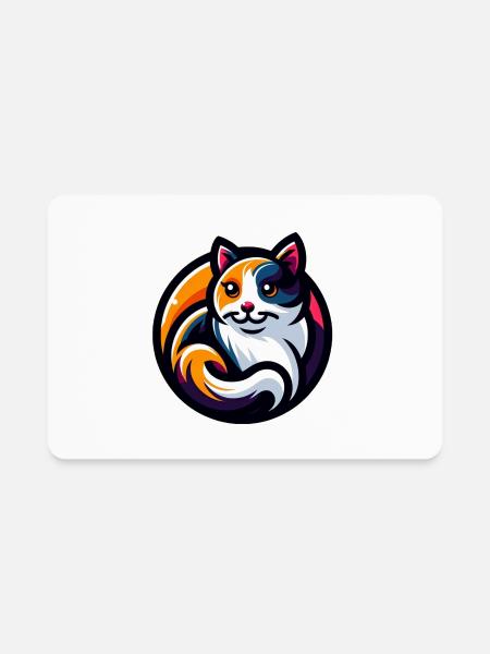 Whimsical, Sleek Cat Graphics - Purrfectly Crafted - Rectangle Magnet - white - Front