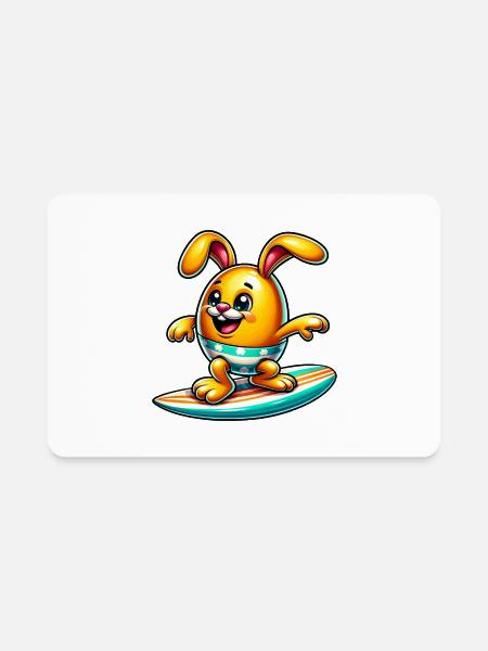 Easter Egg Easter Egg Bunny Easter Bunny Yellow - Rectangle Magnet - white - Front