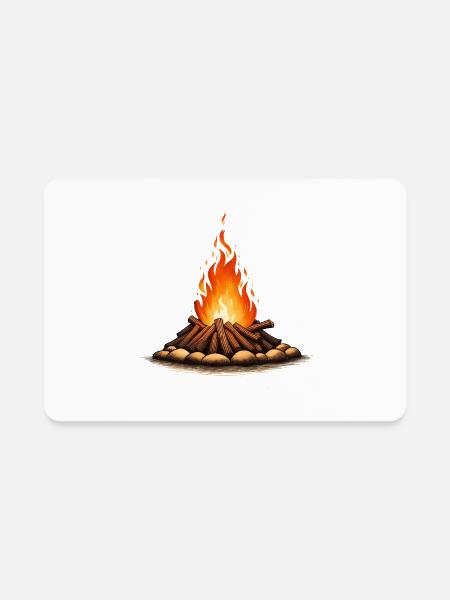 Campfire - Rectangle Magnet - white - Front