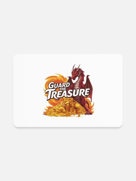 Guard The Treasure Design - Rectangle Magnet - white - Front