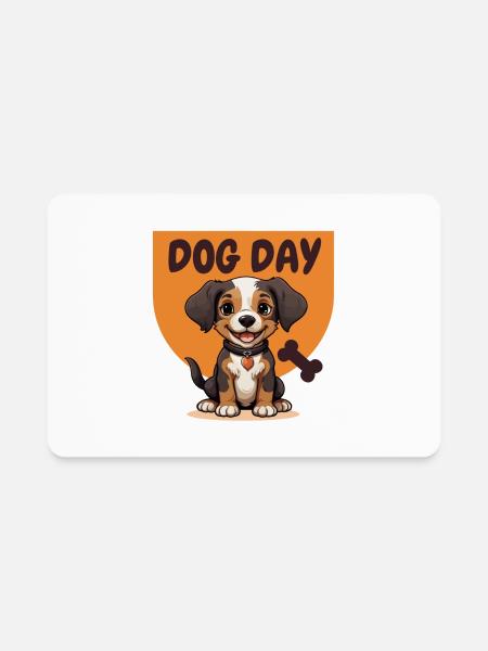 Brown and Orange International Dog - Rectangle Magnet - white