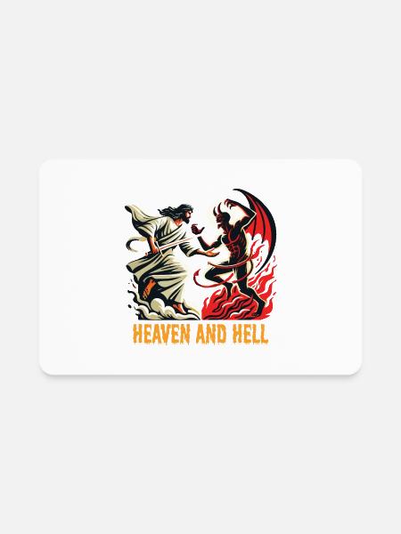 Heaven and hell - Rectangle Magnet - white - Front