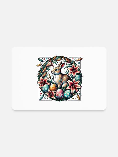Easter Bunny Rabbit - Rectangle Magnet - white - Front