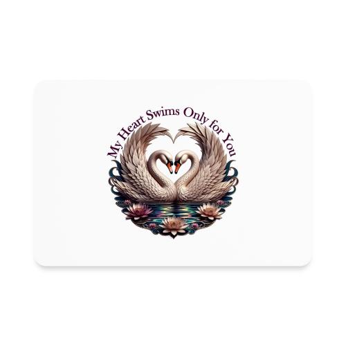 My Heart Swims Only for You Swan Heart T-Shirt - Rectangle Magnet