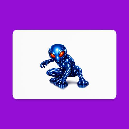 Blue Alien Crouch - Rectangle Magnet