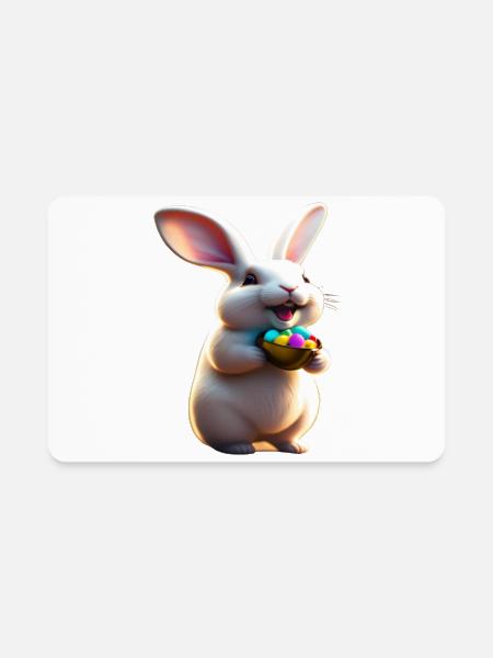 Easter Bunny - Rectangle Magnet - white - Front