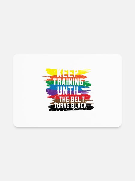 Black Belt Martial Art Training Karate Tae Kwon Do - Rectangle Magnet - white - Front