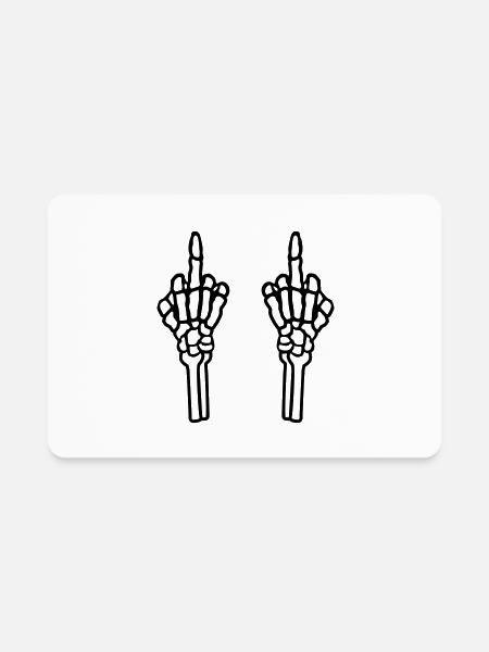 harassment fuck you skeleton - Rectangle Magnet - white - Front