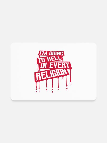 im going to hell - Rectangle Magnet - white - Front