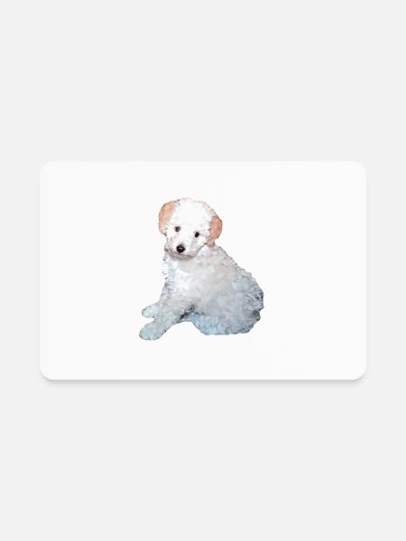 Precious Poodle pup - Rectangle Magnet - white - Front
