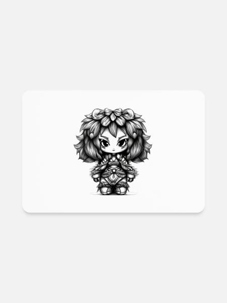 kawaii fantasy character - Rectangle Magnet - white - Front