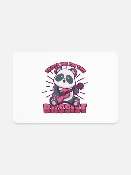 Panda Bassist - Rectangle Magnet - white - Front