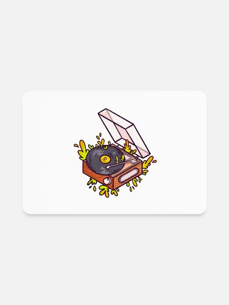 Record Player - Rectangle Magnet - white - Front