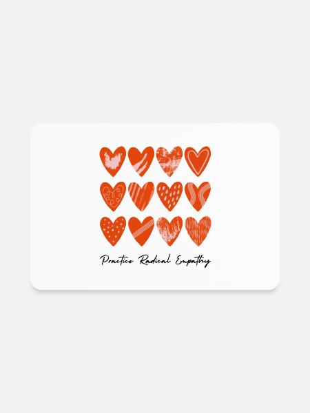 Practice Radical Empathy Cute Leftist - Rectangle Magnet - white - Front