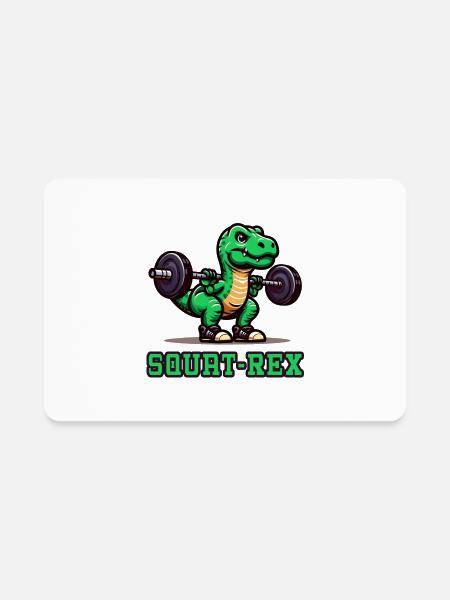 Squat Rex - Rectangle Magnet - white - Front