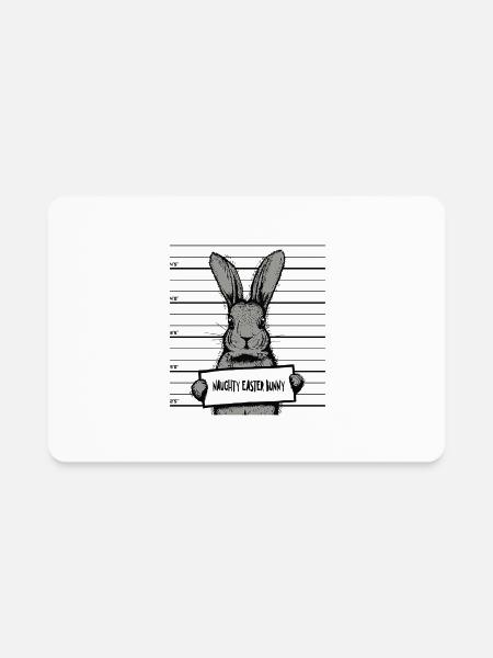 naughty easter bunny - Rectangle Magnet - white - Front