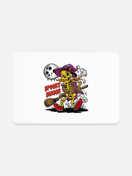 Spooky halloween skeleton - Rectangle Magnet - white - Front