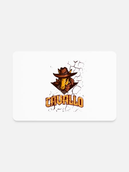 Cavallo Wild West Horse Graphic T-Shirt - Rectangle Magnet - white