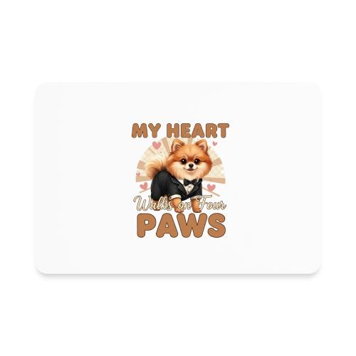My Heart Walks on Four Paws – Pomeranian tee - Rectangle Magnet