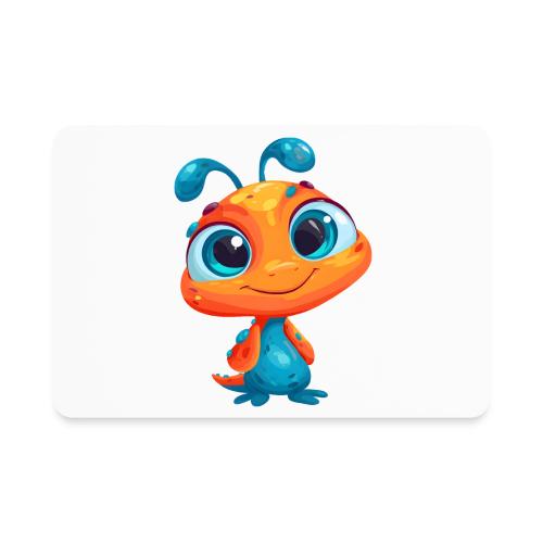 Fun Cartoon Alien in Orange and Blue - Rectangle Magnet