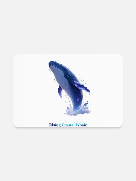 Rising Crystal Whale - Rectangle Magnet - white