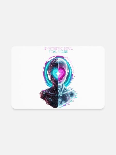 Synthetic Soul Neon Heart - Rectangle Magnet - white