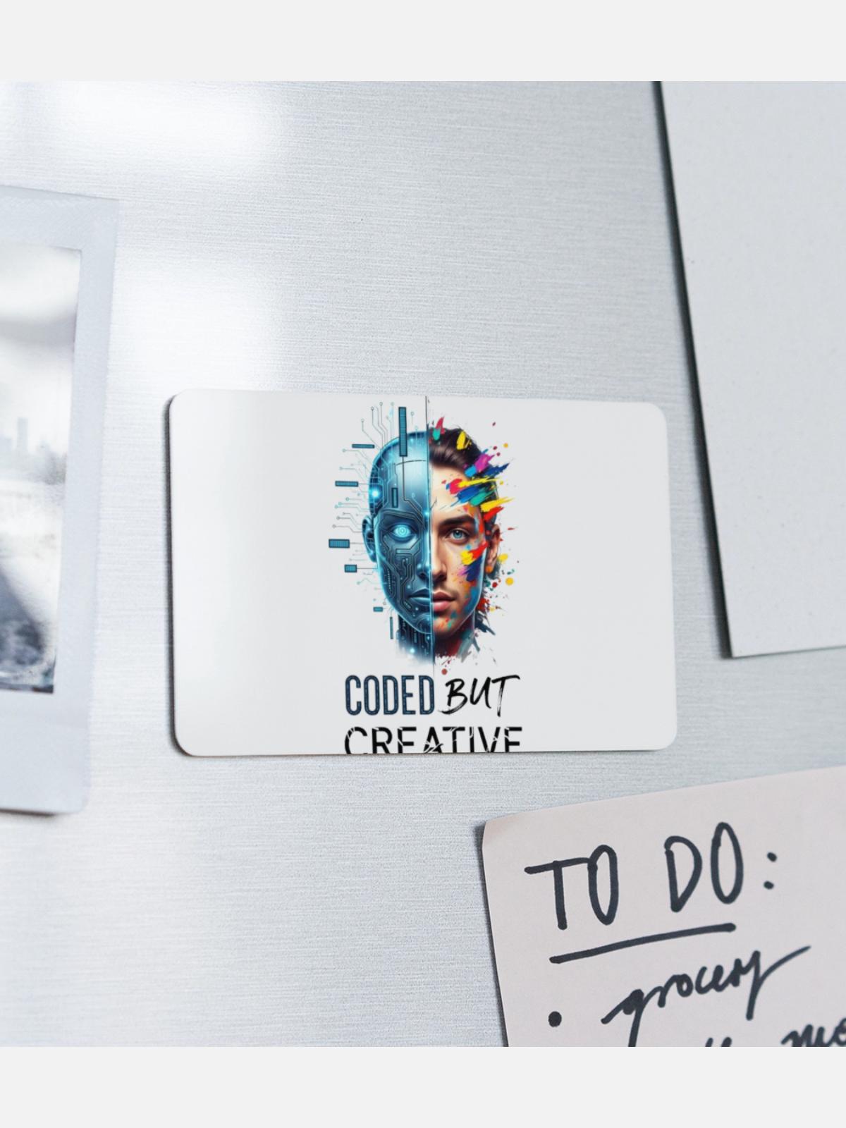Coded but Creative - Rectangle Magnet - white - Front