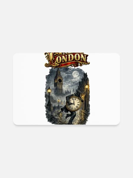 London Clockwork Night Run - Rectangle Magnet - white - Front