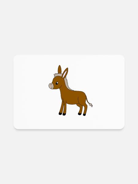 Little Donkey - Rectangle Magnet - white - Front