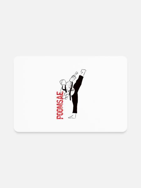 Cool Taekwondo Poomsae Blackbelt Uniform - Rectangle Magnet - white - Front