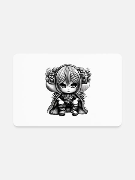 kawaii fantasy character - Rectangle Magnet - white - Front