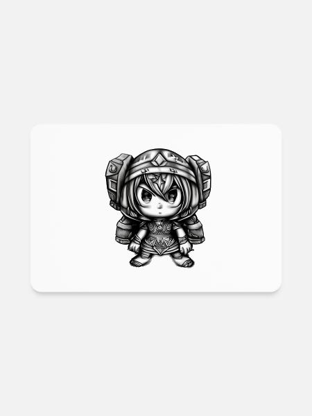 kawaii fantasy character - Rectangle Magnet - white - Front