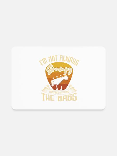 Grumpy Bassist Playing Bass Guitar Music - Rectangle Magnet - white - Front